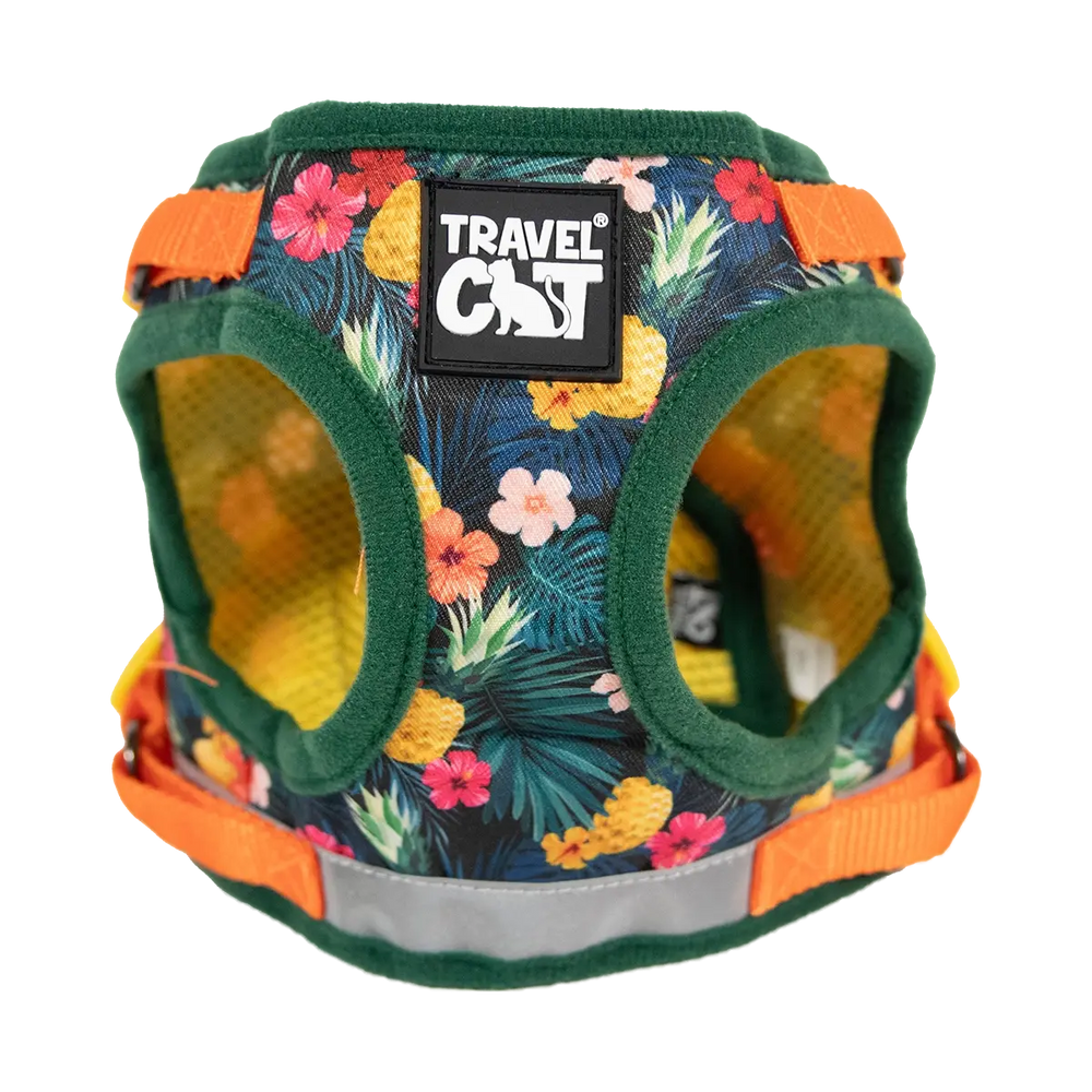 TRAVEL CAT Leash & Harness Set Hawaiian Shirt