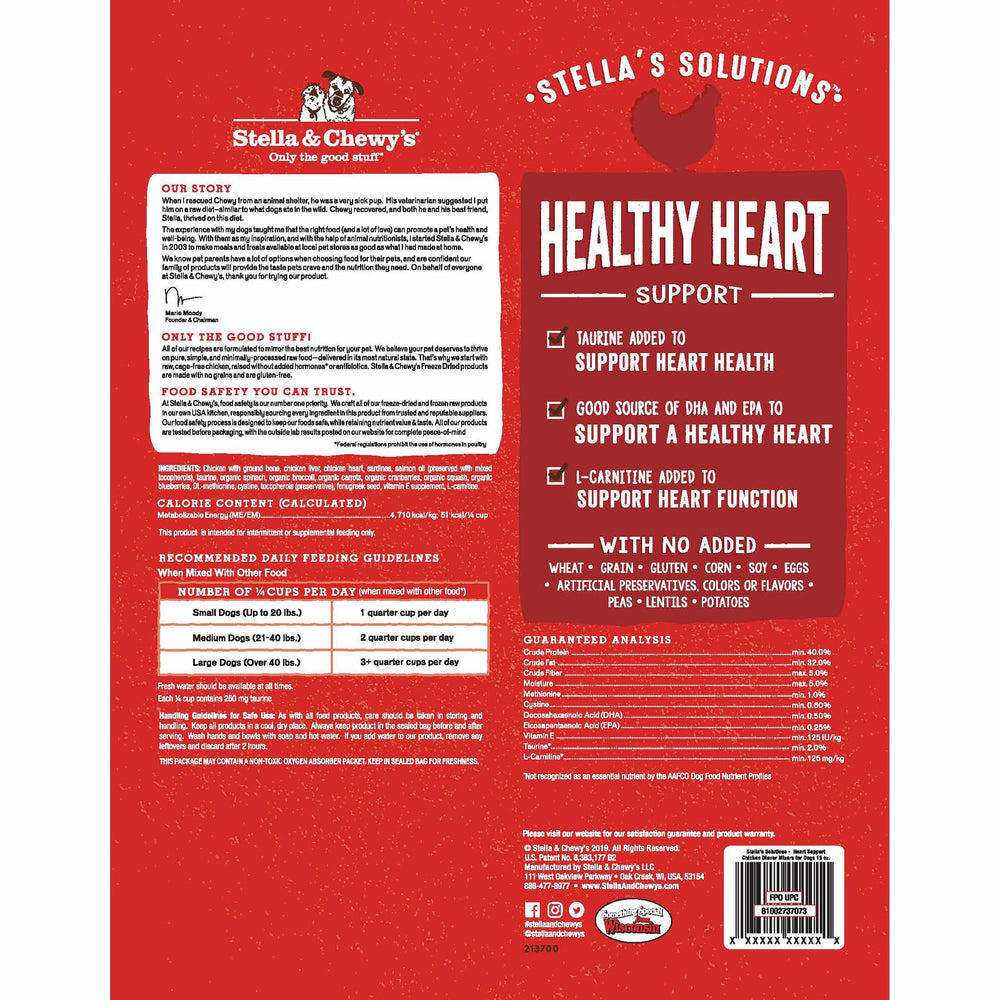 STELLA'S SOLUTIONS Heart Support Cage-Free Chicken Dinner Morsels for Dogs 13oz