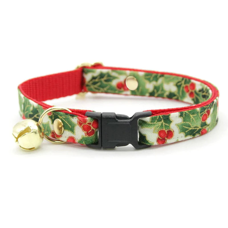 MADE BY CLEO Cat Collar 8-13" Holiday Holly