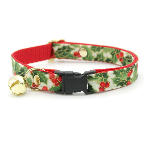 MADE BY CLEO Cat Collar 8-13" Holiday Holly