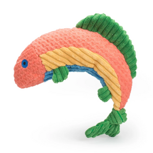 HUGGLEHOUNDS Knottie Rainbow Trout Dog Toy Small