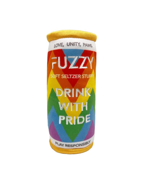 HUXLEY & KENT Fuzzy Soft Seltzer Drink With Pride Dog Toy