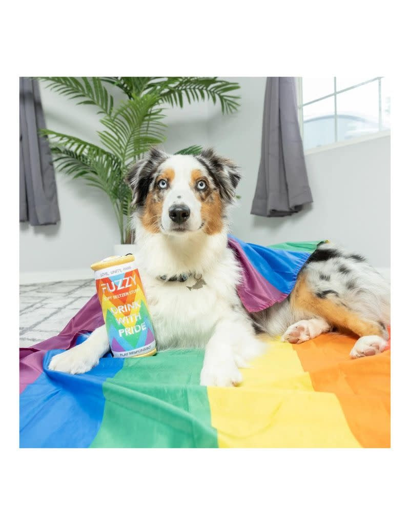 HUXLEY & KENT Fuzzy Soft Seltzer Drink With Pride Dog Toy