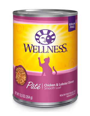WELLNESS Chicken and Lobster Canned Cat Food CASE