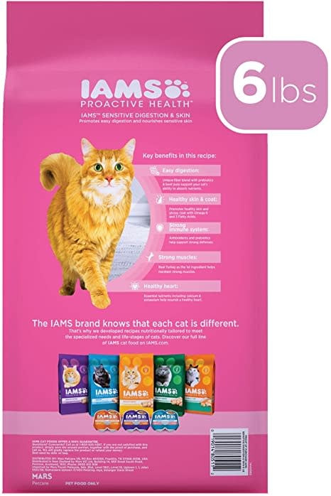 IAMS ProactiveProactive Health Sensitive Digestion and SkinDry Cat Food 6lb.