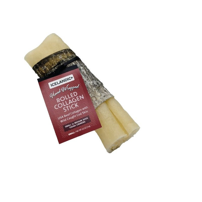 ICELANDIC+ Beef Rolled Collagen w/Wrapped Fish Dog Chew  4"
