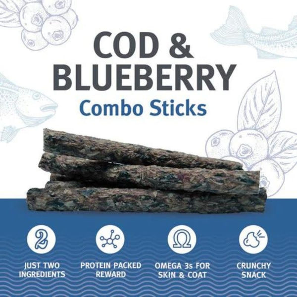 ICELANDIC+ Dog Cod And Blueberry Combo Sticks 2 OZ
