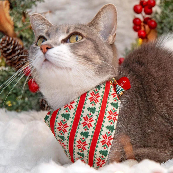 MADE BY CLEO Cat Bandana Fair Isle Christma