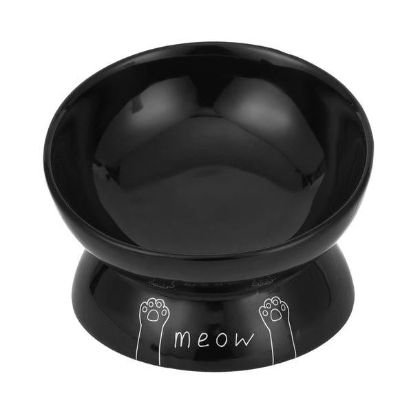 PARK LIFE Meow Elevated Ceramic Cat Dish Black