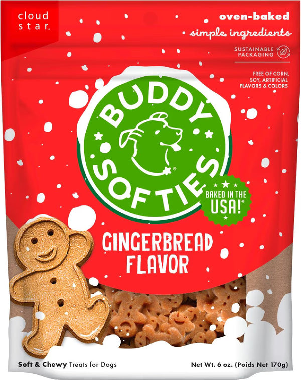 CLOUD STAR Buddy Biscuits Soft Gingerbread Dog Treats 6 oz