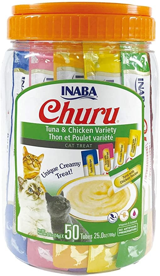 INABA  Churu Chicken Variety Tube  Cat Treat 50 ct
