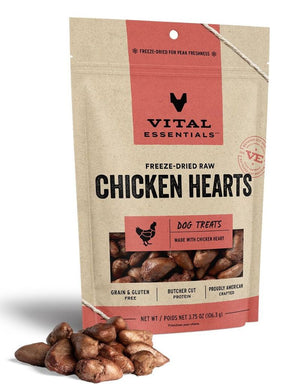 VITAL ESSENTIALS Freezedried Dog Treats Chicken Hearts