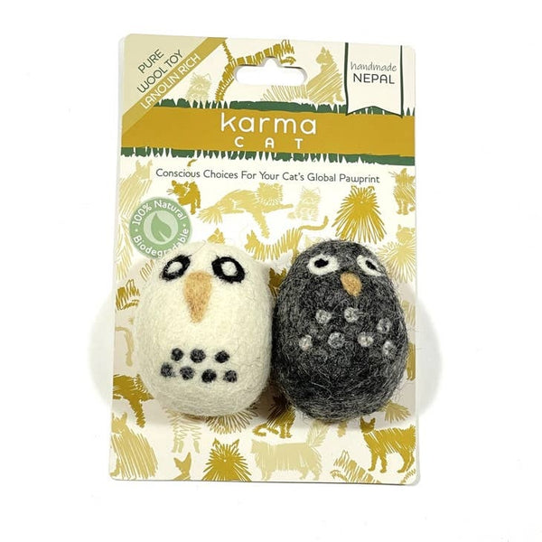 KARMA CAT 2-pack Owl Felt Cat Toys