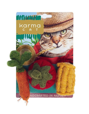 KARMA CAT 3-pack Veggies Felt Cat Toys
