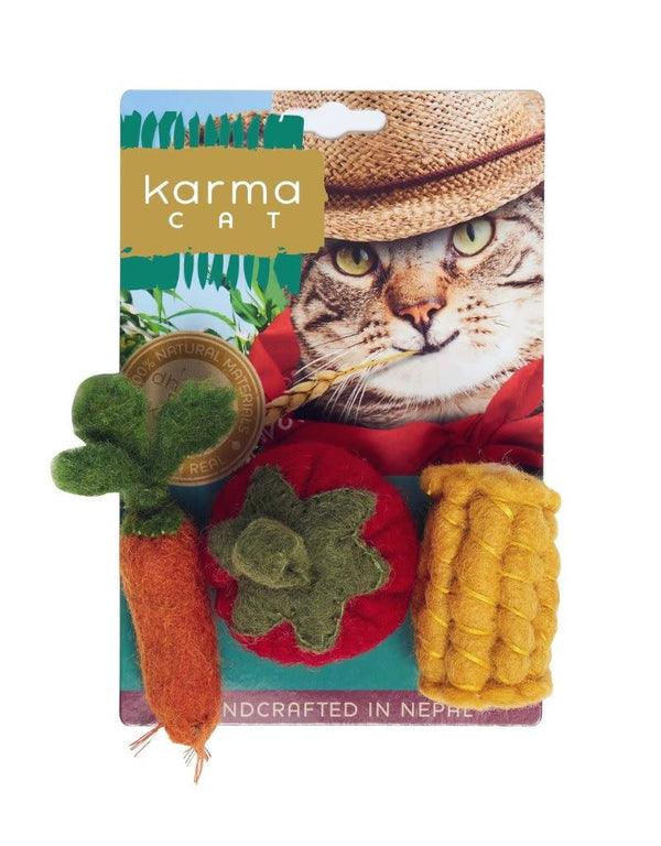 KARMA CAT 3-pack Veggies Felt Cat Toys