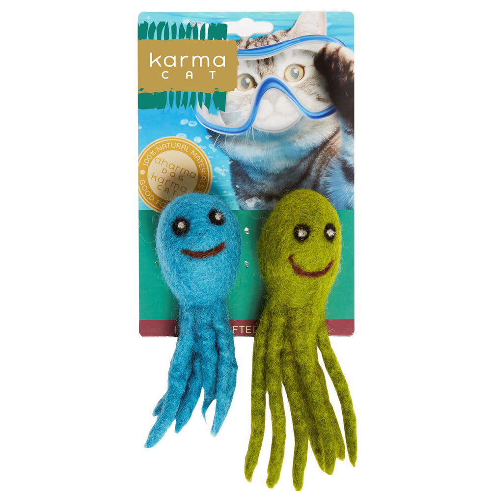 KARMA CAT 2-pack Octopus Felt Cat Toys