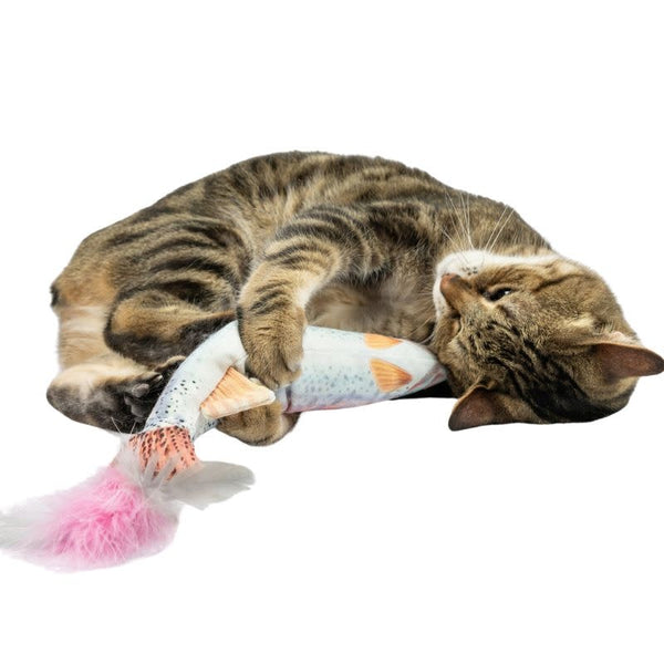 KITTYBELLES Rainbow Trout Kicker Cat Toy