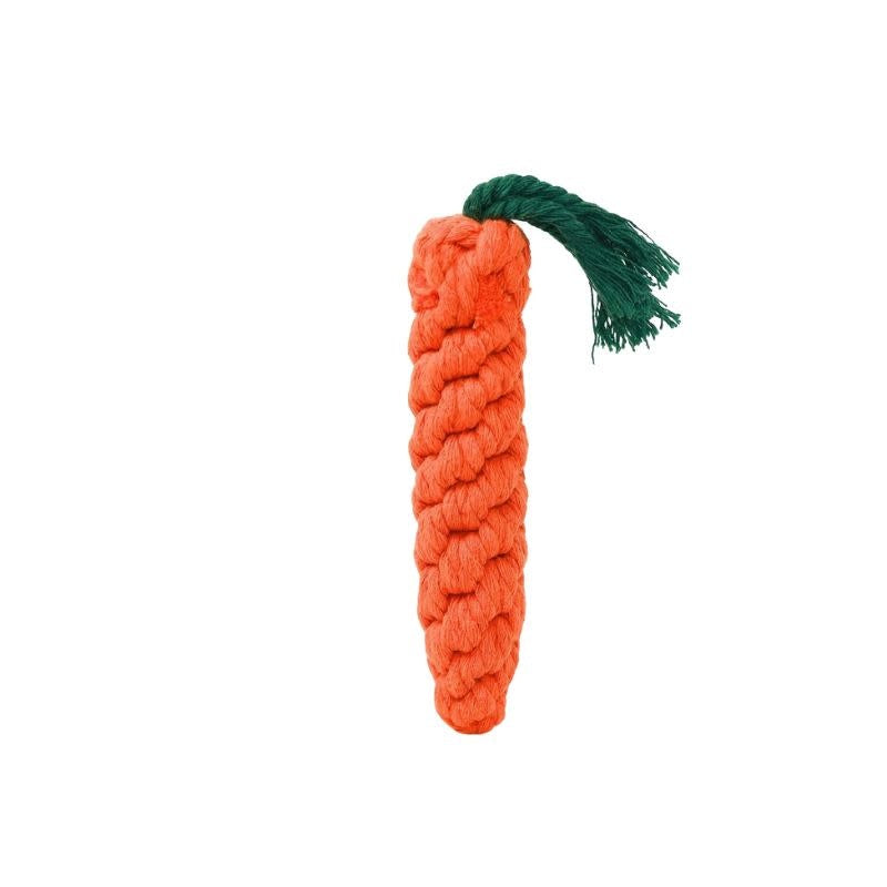 KNOTTY PAWZ Handmade Rope Dog Toy Carrot