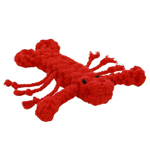 KNOTTY PAWZ Handmade Rope Dog Toy Rose Lobster