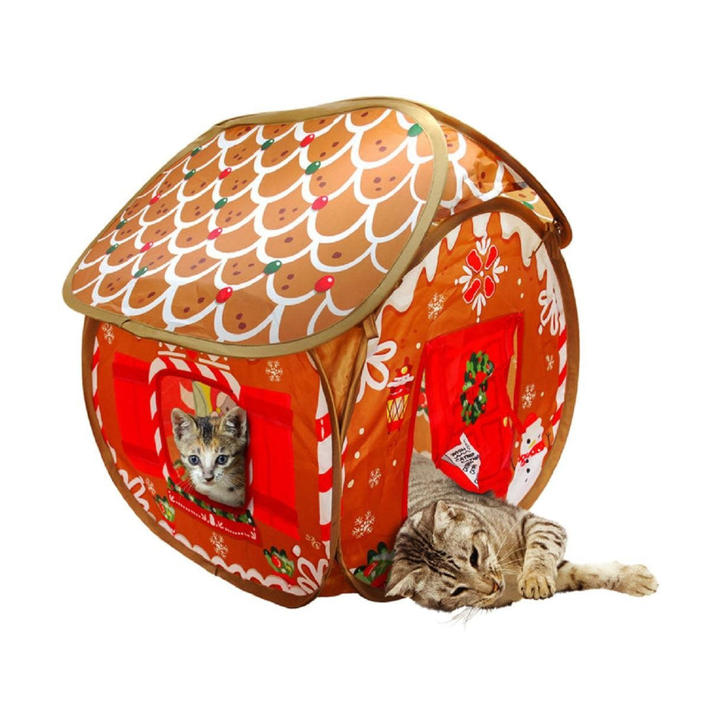 KONG Play Spaces House For Cats Gingerbread