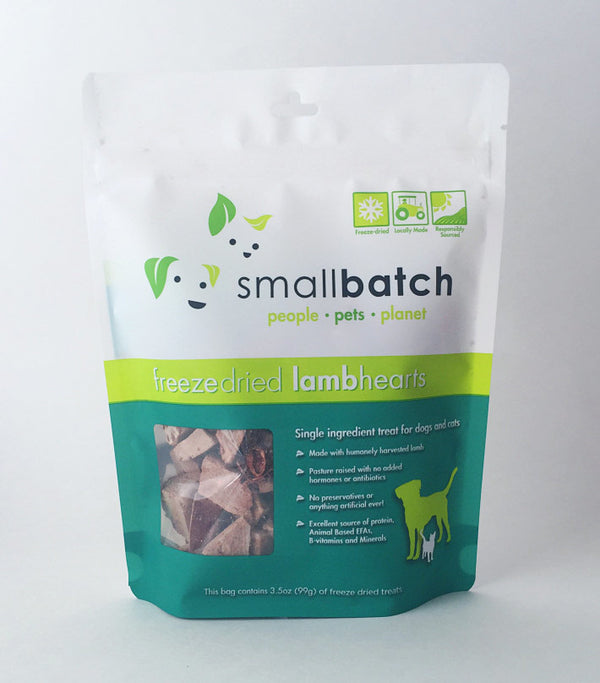 SMALL BATCH Freezedried Lamb Heart Dog & Cat Treats 3.5 oz.
