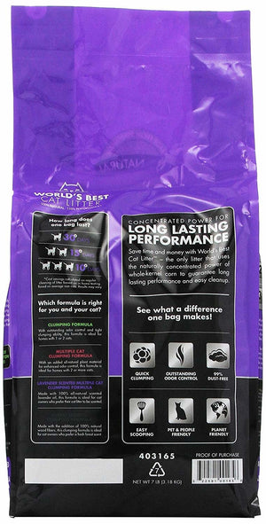 WORLDS BEST Clumping Lavender Scented Multi Cat Litter