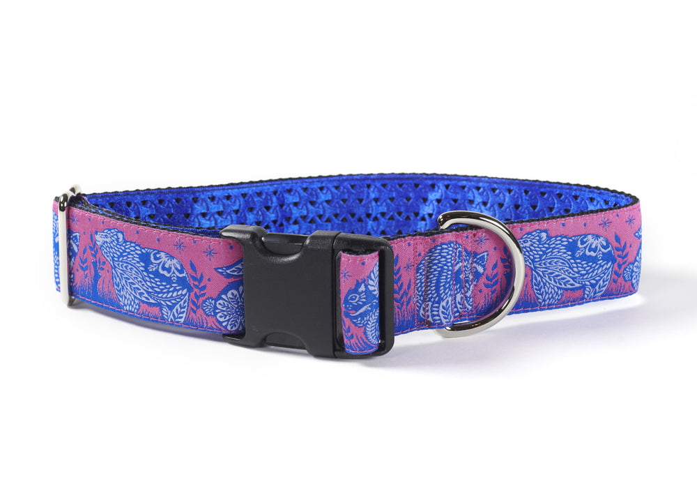 MACKENZIE Dog Collar Animal Grandstand Pink 1.5 inch