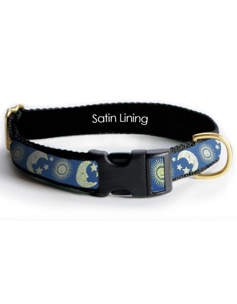 MACKENZIE Moon and Stars Dog Collar Blue 1.5in