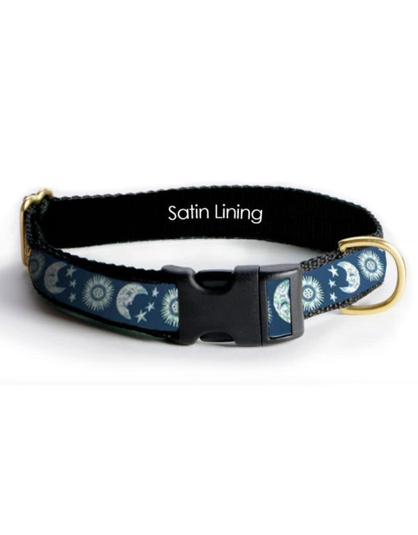MACKENZIE Moon and Stars Dog Collar Navy 1in