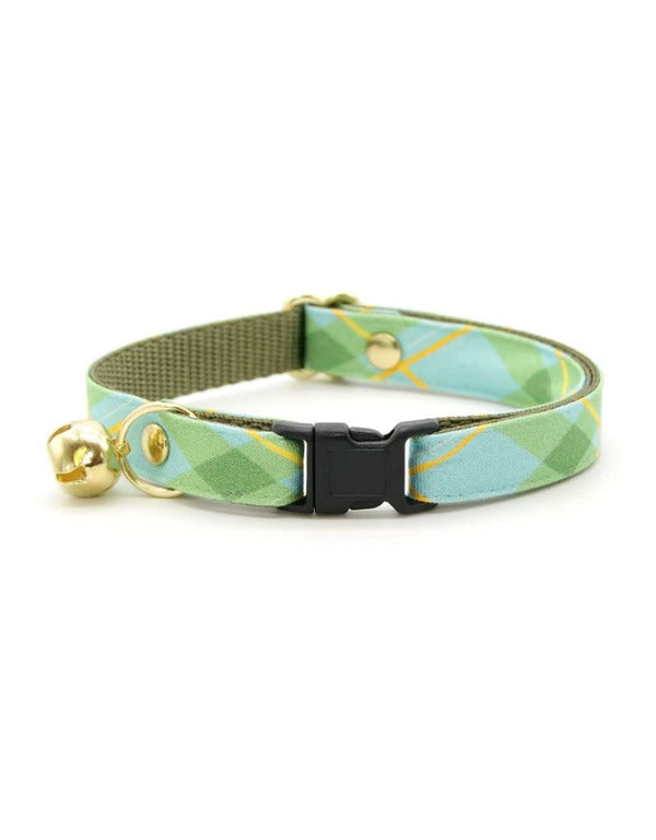 MADE BY CLEO Cat Collar 8-13" Carmel Mint Green
