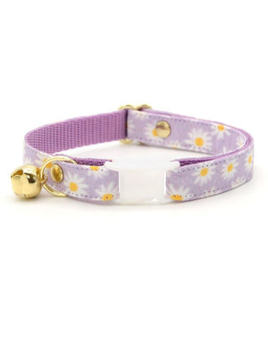 MADE BY CLEO Cat Collar 8-13" Daisies Purple