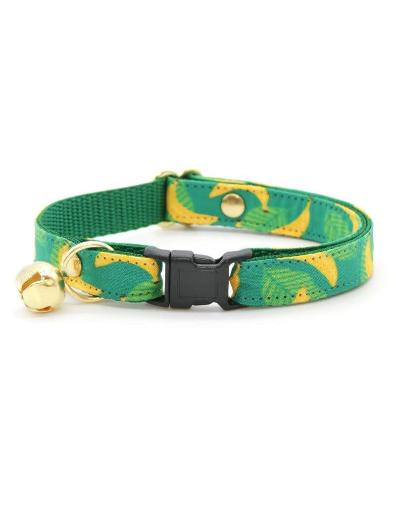 MADE BY CLEO Cat Collar 8-13" Going Bananas Green