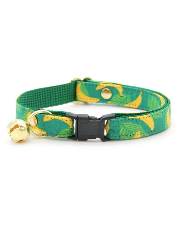 MADE BY CLEO Cat Collar 8-13" Going Bananas Green