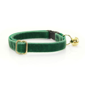 MADE BY CLEO Cat Collar 8-13" Velvet Hunter Green