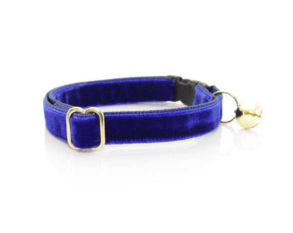 MADE BY CLEO Cat Collar 8-13" Velvet Sapphire Blue