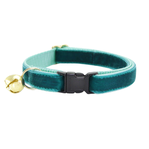 MADE BY CLEO Cat Collar Velvet Ocean Teal