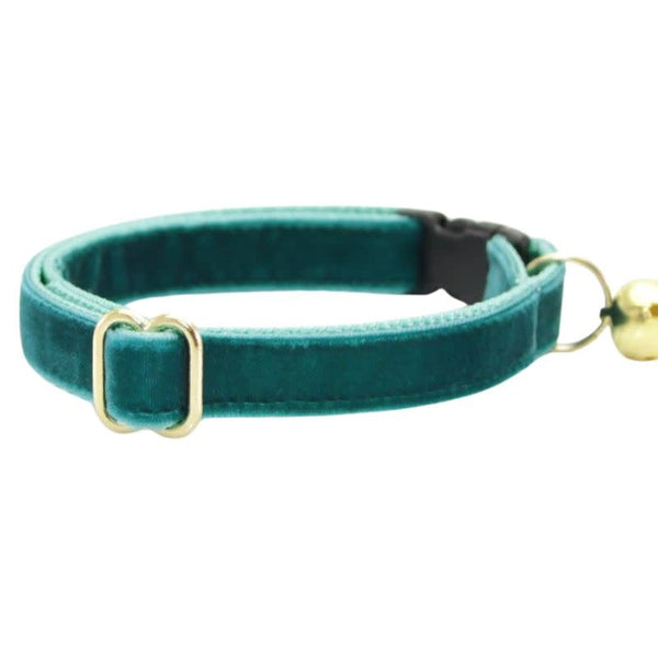 MADE BY CLEO Cat Collar Velvet Ocean Teal