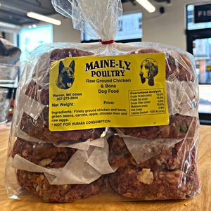 MAINELY POULTRY Raw Chicken Dog Food Patties 5LB