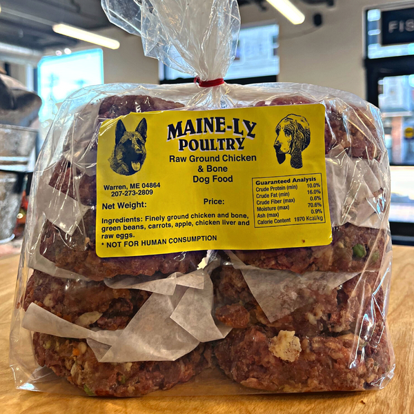 MAINELY POULTRY Raw Chicken Dog Food Patties 5LB