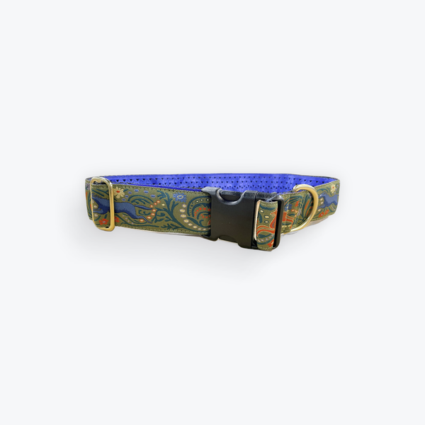 MACKENZIE Medieval Hunt Green Clip Collar 1.5in