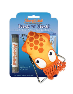 MEOWIJUANA Jump N' Jamb Deep Sea Squid  Refillable Catnip Toy