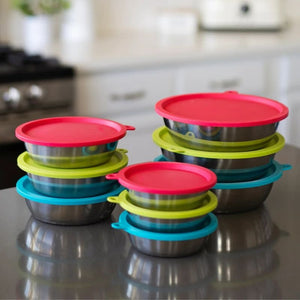 MESSY MUTTS Bowl & Lid 3 Pack Set 6 Cup