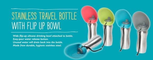 MESSY MUTTS Stainless Steel Travel Water Bowl