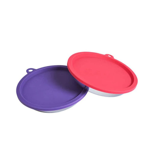 MESSY MUTTS Cat Bowls Set with Lids 2 Pack 1.75 Cup