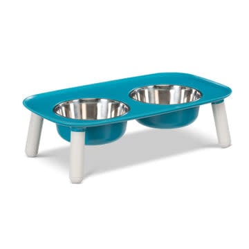 MESSY MUTTS Elevated Feeder Blue
