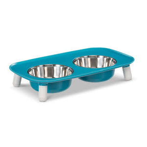 MESSY MUTTS Elevated Feeder Blue