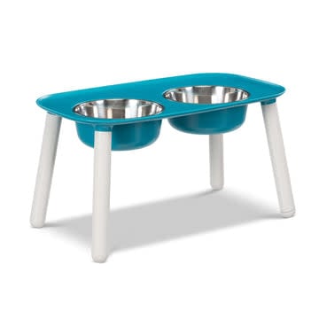 MESSY MUTTS Elevated Feeder Blue