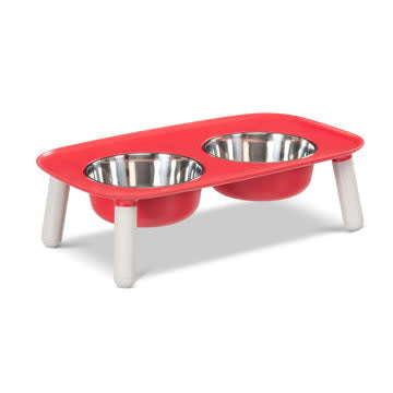 MESSY MUTTS Elevated Feeder Red