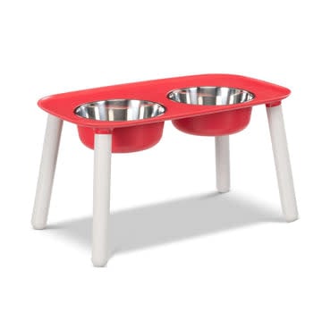 MESSY MUTTS Elevated Feeder Red