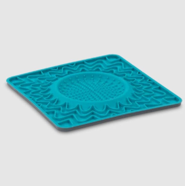 MESSY MUTTS Framed Interactive Lick Mat Bowl 10 X 10 Blue